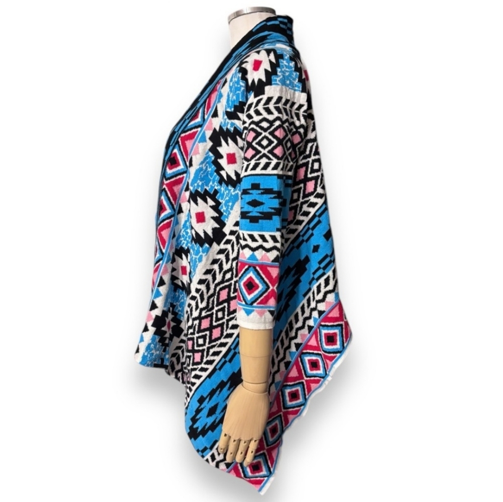 AMERICAN GIRL BEFOREVER Kayla Aztec Print Shawl Collar Open Front Cardig… - Picture 5 of 7